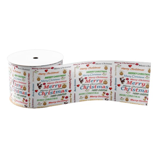 kerstdecoratief lint, vrolijk kerstfeest grosgrain lint (Spoel)