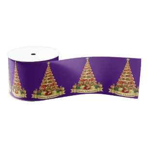 kerstdecoratief lint, vrolijk kerstfeest grosgrain lint
