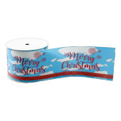 kerstdecoratief lint, vrolijk kerstfeest grosgrain lint (Spoel)
