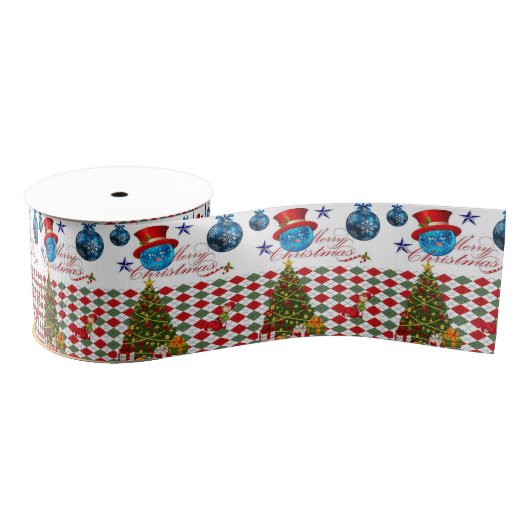 kerstdecoratief lint, vrolijk kerstfeest grosgrain lint (Spoel)