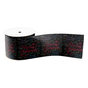 kerstdecoratief lint, vrolijk kerstfeest grosgrain lint