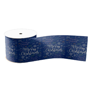 kerstdecoratief lint, vrolijk kerstfeest grosgrain lint