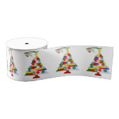 kerstdecoratief lint, vrolijk kerstfeest grosgrain lint (Spoel)