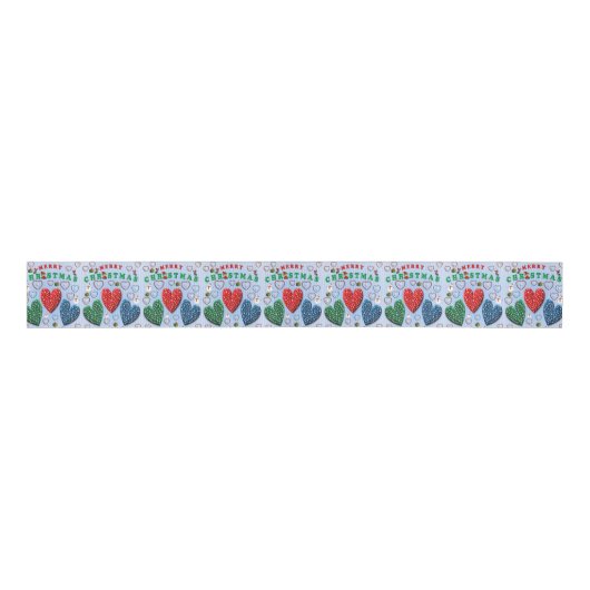 kerstdecoratief lint, vrolijk kerstfeest grosgrain lint (Voorkant)