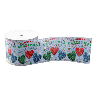 kerstdecoratief lint, vrolijk kerstfeest grosgrain lint