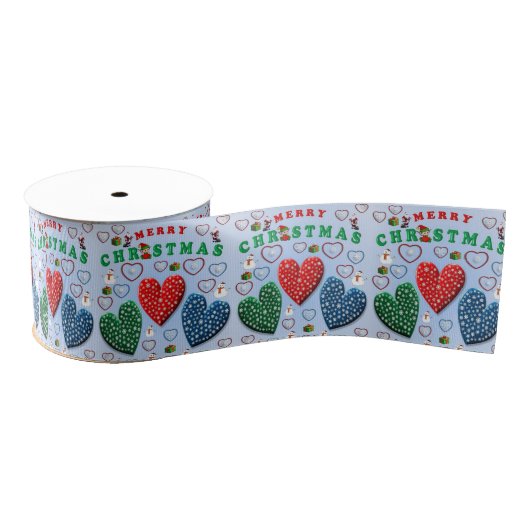 kerstdecoratief lint, vrolijk kerstfeest grosgrain lint (Spoel)