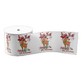 kerstdecoratief lint, vrolijk kerstfeest grosgrain lint (Spoel)