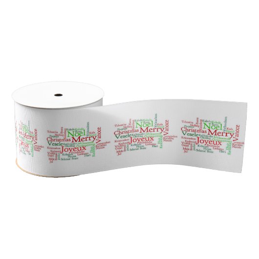 kerstdecoratief lint, vrolijk kerstfeest grosgrain lint (Spoel)