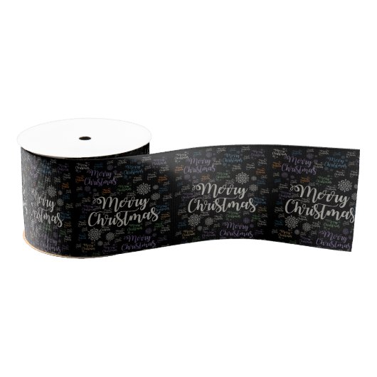 kerstdecoratief lint, vrolijk kerstfeest grosgrain lint (Spoel)