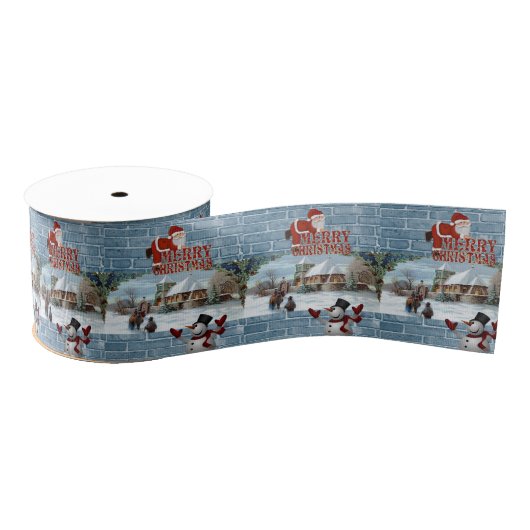 kerstdecoratief lint, vrolijk kerstfeest grosgrain lint (Spoel)