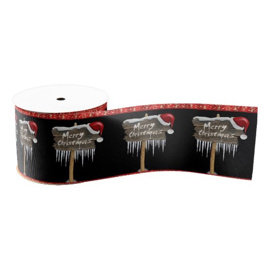 kerstdecoratief lint, vrolijk kerstfeest grosgrain lint (Spoel)