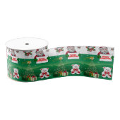 kerstdecoratief lint, vrolijk kerstfeest grosgrain lint (Spoel)