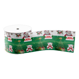 kerstdecoratief lint, vrolijk kerstfeest grosgrain lint