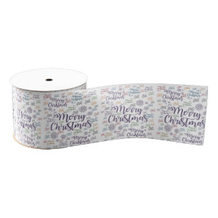 kerstdecoratief lint, vrolijk kerstfeest grosgrain lint