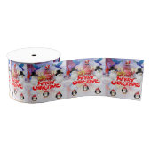 kerstdecoratief lint, vrolijk kerstfeest grosgrain lint (Spoel)