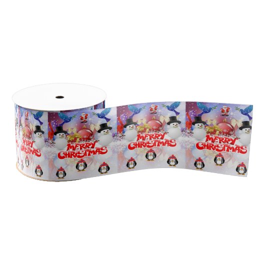 kerstdecoratief lint, vrolijk kerstfeest grosgrain lint (Spoel)