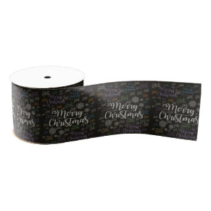 kerstdecoratief lint, vrolijk kerstfeest grosgrain lint