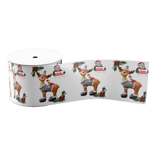 kerstdecoratief lint, vrolijk kerstfeest grosgrain lint (Spoel)