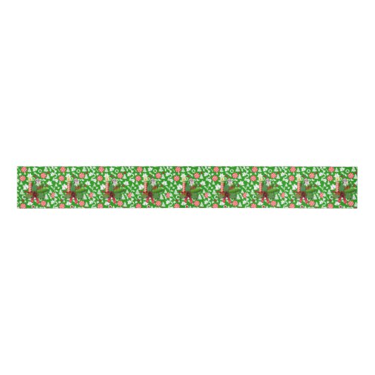 Kerstdecoratief lintje, kerstkaars grosgrain lint (Voorkant)
