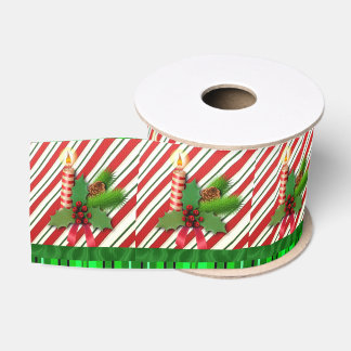 Kerstdecoratief lintje, kerstkaars grosgrain lint