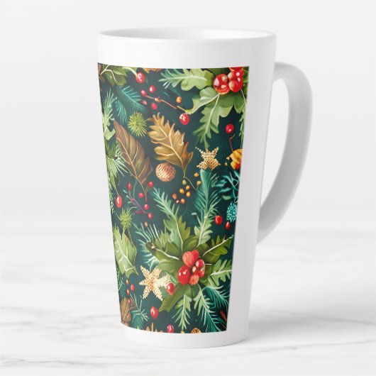 Kerstdecoratief patroonlatte Mok (Rechterhoek)