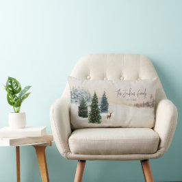 Kerstdecoratief winterbos, gepersonaliseerd kussen