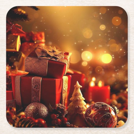 Kerstdecoraties 3 kartonnen onderzetters (Voorkant)