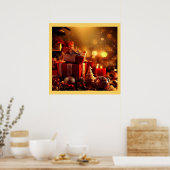 Kerstdecoraties 3 poster (Keuken)