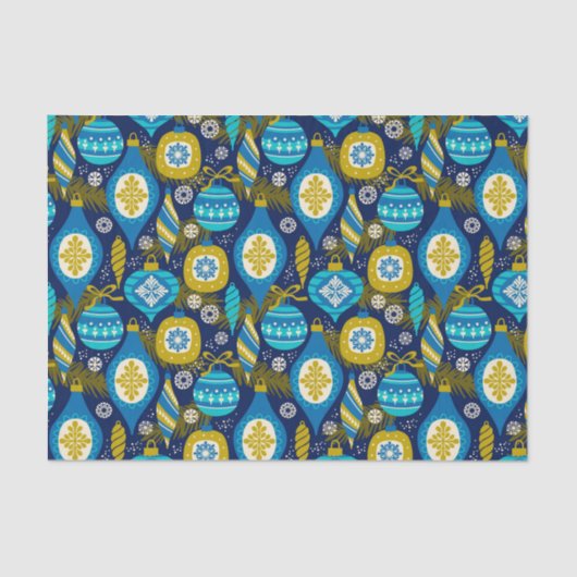 Kerstdecoraties Blauwe feestdagen Tissuepapier (Voorkant)