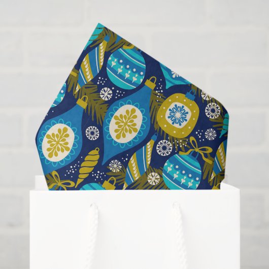 Kerstdecoraties Blauwe feestdagen Tissuepapier (Cadeauzakje)