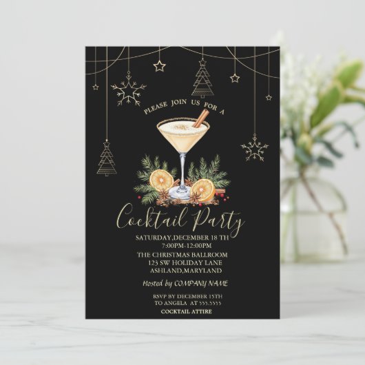 Kerstdecoraties Cocktail Sinaasappel Kerst Kaart (Staand voorkant)