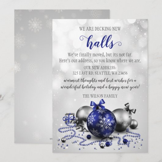 kerstdecoraties die de nieuwe zalen in beweging br feestdagenkaart (Voorkant / Achterkant)