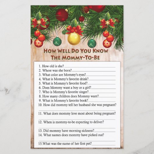 kerstdecoraties hoe goed ken je het spel ? (Voorkant)