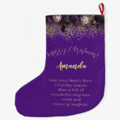 Kerstdecoraties in punten gepersonaliseerd grote kerstsok (Achterkant)