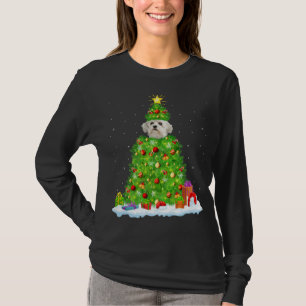 Kerstdecoraties Lichten Santa Maltipoo Hond Kerstm T-shirt