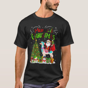Kerstdecoraties Lichten Santa Riding Alpaca Christ T-shirt