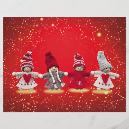 Kerstdecoraties op een rode achtergrond flyer (Voorkant)