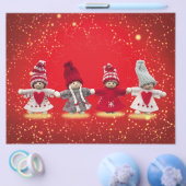 Kerstdecoraties op een rode achtergrond flyer (Enkel)