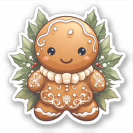 Kerstdecoraties peperkoek gebakken met liefde sticker