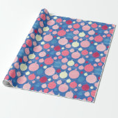 Kerstdecoraties Roze Blauw Vakantiepatroon Cadeaupapier (Uitgerold)