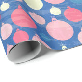 Kerstdecoraties Roze Blauw Vakantiepatroon Cadeaupapier (Rol Hoek)
