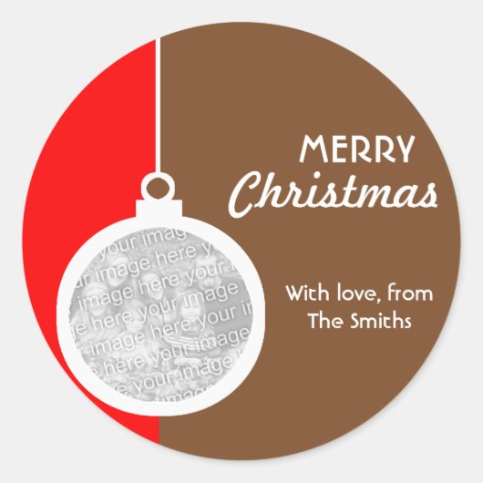 kerstdecoratieve bal ronde sticker (Voorkant)