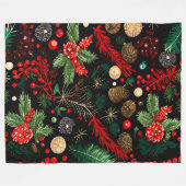 kerstdecoratieve vlinderbank, groot fleece deken (Voorkant (Horizontaal))
