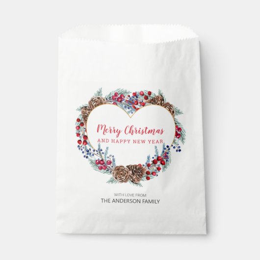 Kerstdecoratieve Wreath Bedankzakje (Voorkant)
