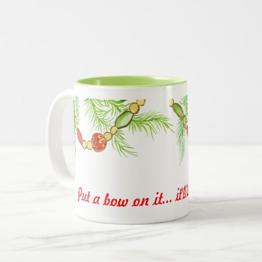 kerstdecorcerende Mok (Voorkant links)