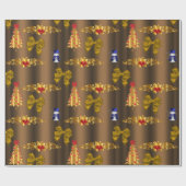 Kerstdecorpties in Bronze Cadeaupapier (Vlak)