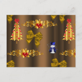 Kerstdecorpties in Bronze Feestdagenkaart