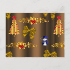 Kerstdecorpties in Bronze Feestdagenkaart