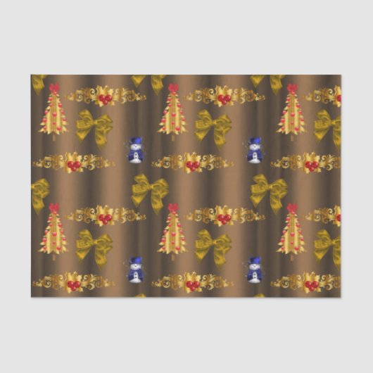 Kerstdecorpties in Bronze Tissuepapier (Voorkant)