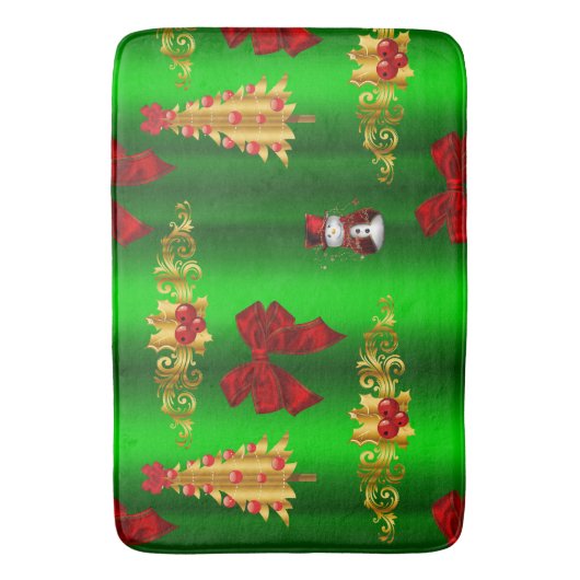 Kerstdecorpties op groen badmat (Voorkant Verticaal)